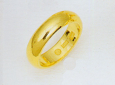 純金リング甲丸無地の指輪、結婚指輪 大野宝飾
