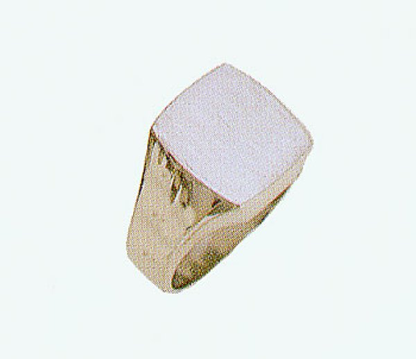 画像1: プラチナ.男性用指輪.三味型印台.メンズリング (1)
