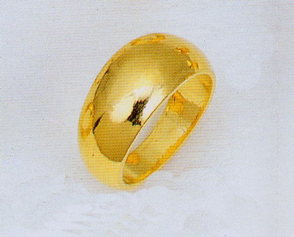 画像1: 純金指輪 Ｋ２４リング ファッションリング エンゲージリング 黄金色 月形甲丸 無地リング  (1)