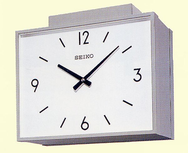 画像1: 設備時計 SEIKO 親子時計 子時計 両面時計 ブラケット型 天上取付タイプ 角型 送料無料 (1)