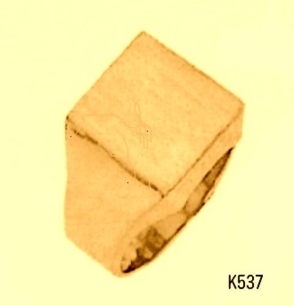 画像1: 【K18YG】角型印台リング（□ 四角型）「K-537」 (1)