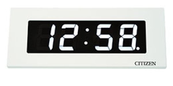 画像1: デジタル 時計 壁掛け型 時計 応接間 時計 オフイス時計 一目瞭然時計 CITIZEN 屋内用  LEDクロック  (1)