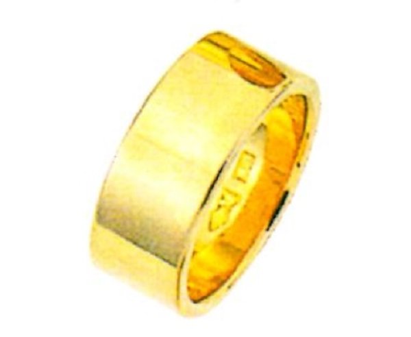画像1: 【K18YG】平打無地リング 幅広ファッションリング（７.０mm幅）金の指輪 送料無料 (1)