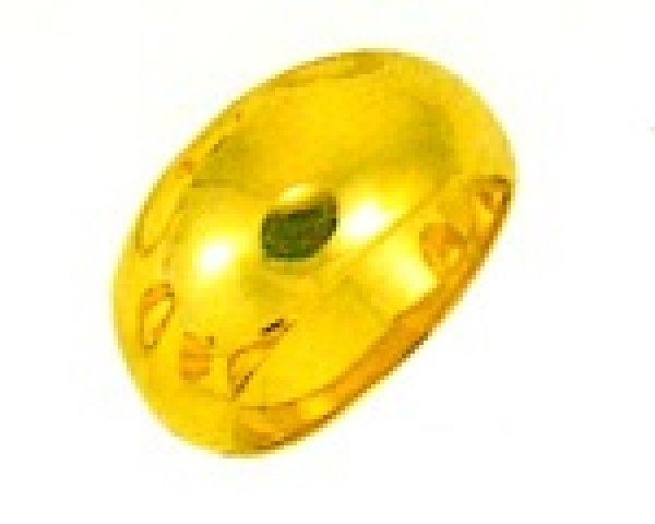 画像1: 【K18YG】月形甲丸無地 ファッションリング 父の指輪 金の指輪 送料無料 (1)