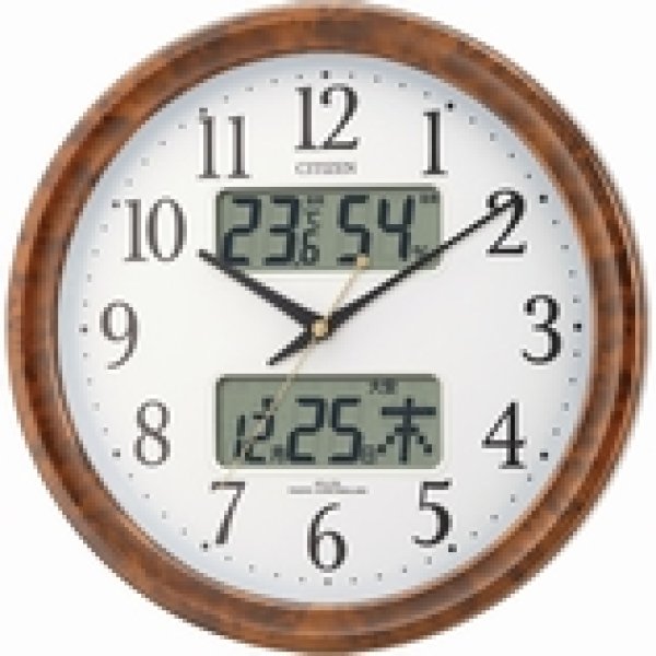 画像1: リズムピュアカレンダーつき電波掛け時計（自動点灯機能つき）（１２）送料無料 (1)