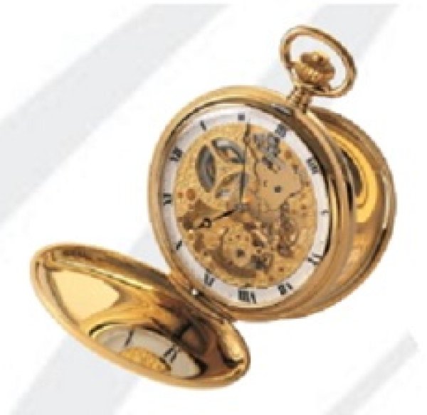 画像1: アエロ AERO 懐中時計 提げ時計 機械式 手巻 金張りケース仕様 ポケットウオッチ (1)