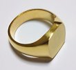 画像3: 純金 ２４K 三味印台型 男性指輪 リング 黄金色 メンズファッションリング (3)
