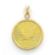 画像2: ペンダント メイプルリーフコイン カナダ造幣局製造純金コイン 1/10オンス (３.７０g) K24 枠はK18  K18 CMPフセ-1/10oz 送料無料 (2)