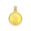 画像2: 純金金貨 ペンダント コイン  メープルリーフコイン 金貨 K24  カナダ造幣局製造 コイン K18フセ込み枠 枠はK18  送料無料 (2)