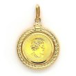 画像1: 純金 コイン ペンダント メイプルリーフコイン 純金金貨 カナダコイン 1/20オンス  K24 枠はK18   送料無料 (1)