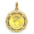 画像1: 純金コイン ペンダント メイプルリーフコイン 純金金貨 カナダコイン 1/20オンス  送料無料 (1)