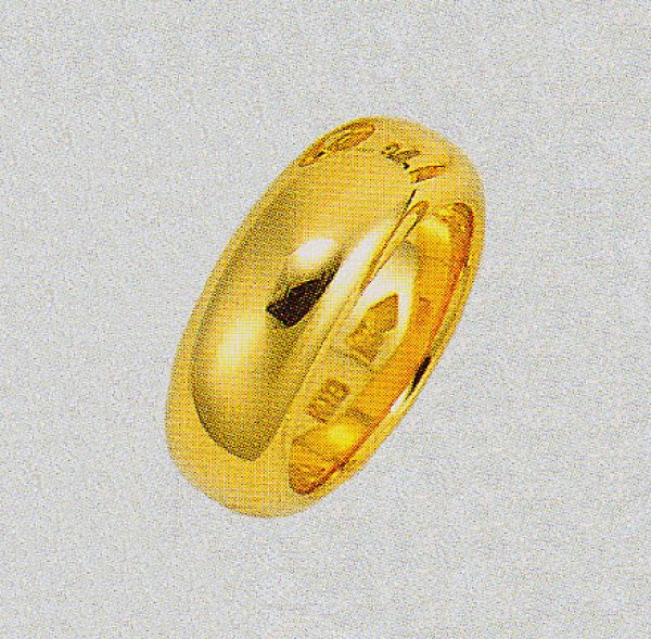 画像1: 【K18YG】ブライダルリング.結婚指輪 甲丸無地リング(7.5mm均一幅) ファッションリング 送料無料  (1)