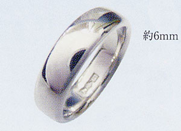 画像1: PT900 プラチナリング 結婚指輪 平打甲丸 無地リング 幅 6mm ファッションリング 送料無料  (1)