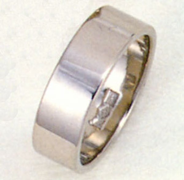 画像1: 【PT900】プラチナリング.結婚指輪.平打形.無地リング.6.0mm幅 送料無料 (1)