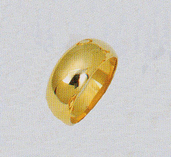 画像1: 【K18YG】月形甲丸無地 ファッションリング（８.０mm）金の指輪 送料無料 (1)