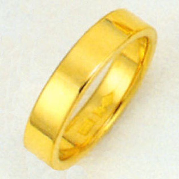 画像1: 【K18YG】ブライダルリング 平打無地リング（4.0mm幅）金の指輪 エンゲージリング 送料無料 (1)