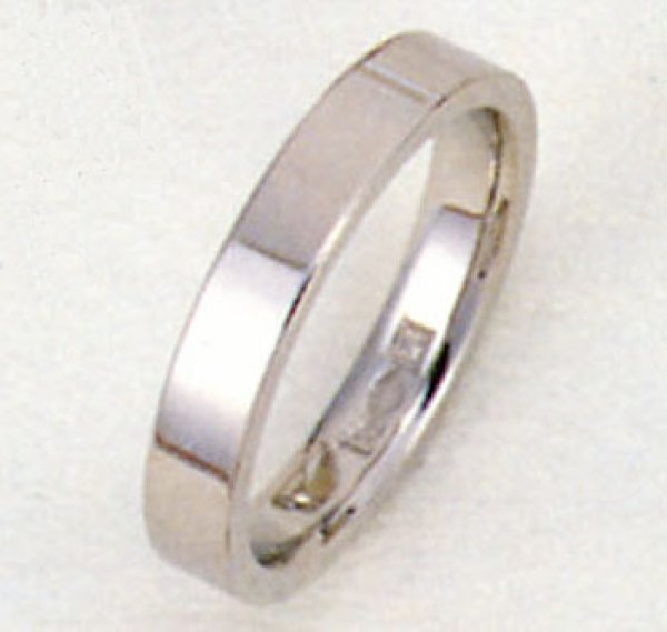 画像1: 【PT900】プラチナリング.結婚指輪.平打形.無地リング.3.5mm 幅 送料無料 (1)