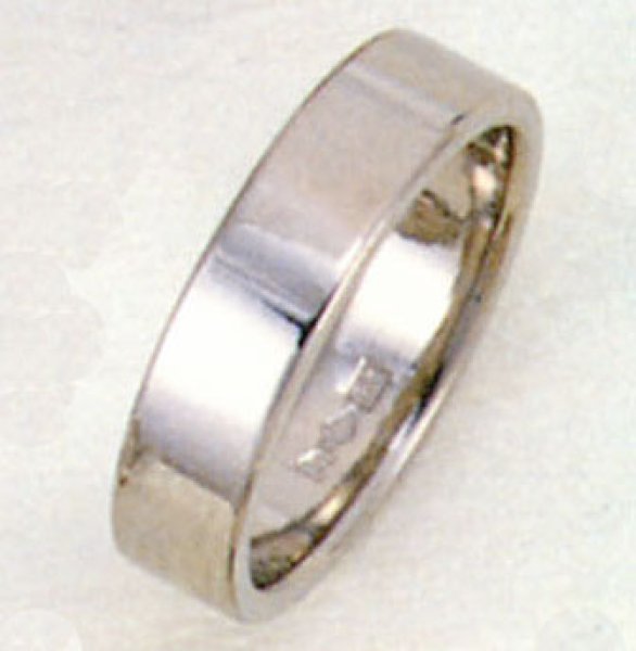 画像1: 【PT900】プラチナリング .結婚指輪.平打形.無地リング.5.０mm 幅 送料無料 (1)