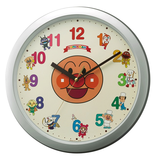 リズム アンパンマン 時計クオーツ掛け時計 キャラクタークロック 入園 入学のお祝いに 送料無料