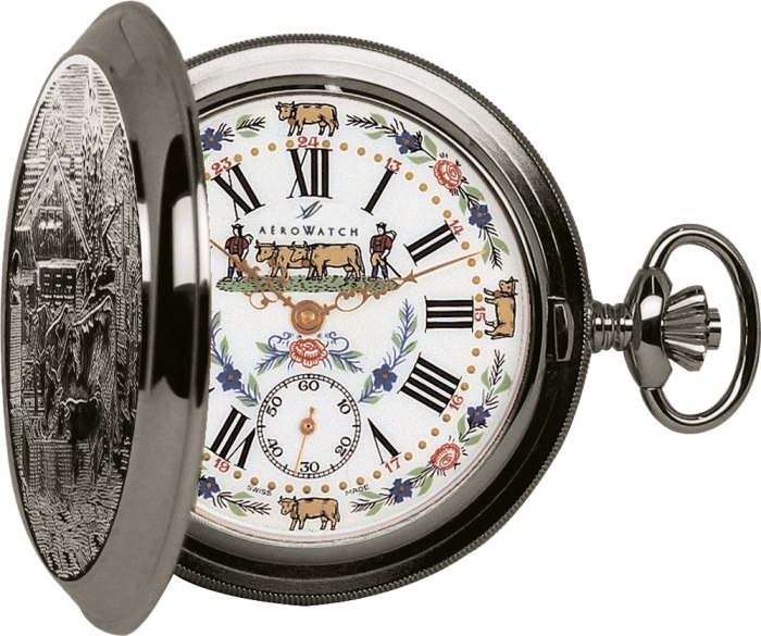 アエロ AERO 懐中時計 機械式 メタル、シルバー手巻き フタ付 銀時計 ポケットウオッチ 提げ時計 メカニカル 鎖付き時計 チェーン時計 紳士の時計 送料無料